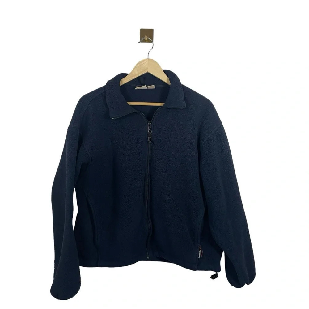 Woolrich Mens M Navy Blue Sherpa Fleece Full Zip Outdoor Teddy Jacket